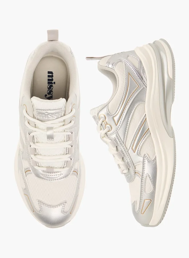 MISSY  Women Panelled Sneakers with Lace-Up Closure Ramadan Collection  | Best Price UAE